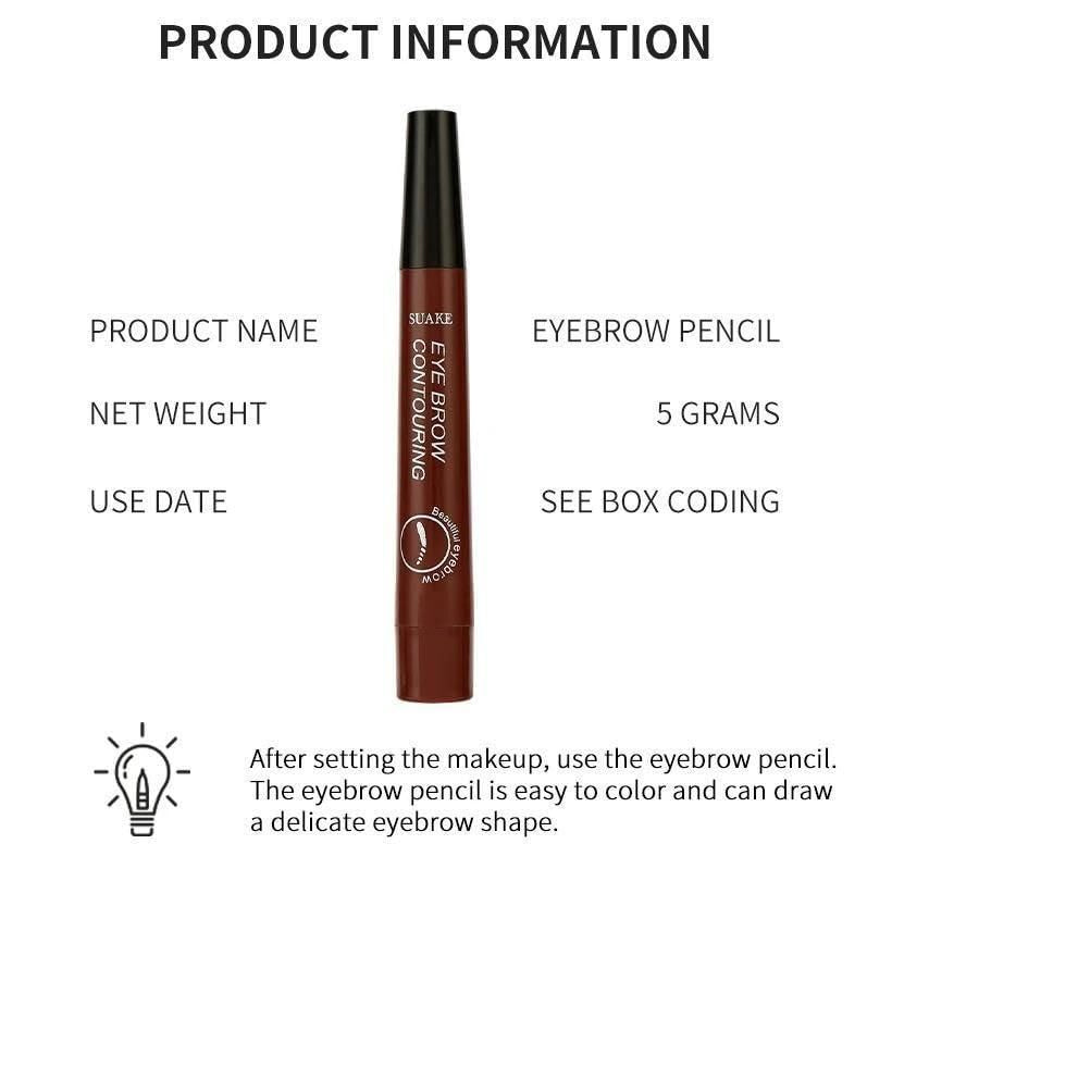 Waterproof 4 Points Microblading Eyebrow Pen with Micro-Fork Tip Applicator (Pack of 2) – Buy 1 Get 1 Free